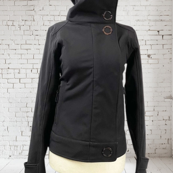 Lululemon Audrey Jacket Sz M Softshell Wind Rain Fitted Silhouette Black - Picture 15 of 15